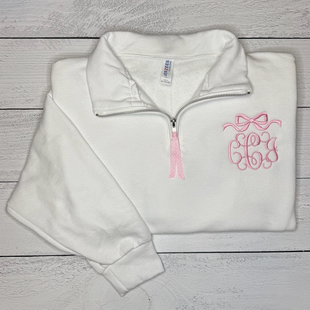 Bow Monogram Quarter Zip