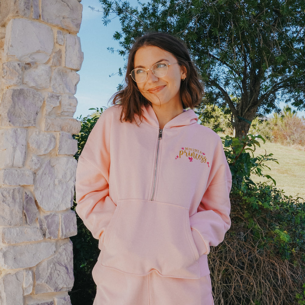 Run like a Princess Quarter Zip Crop