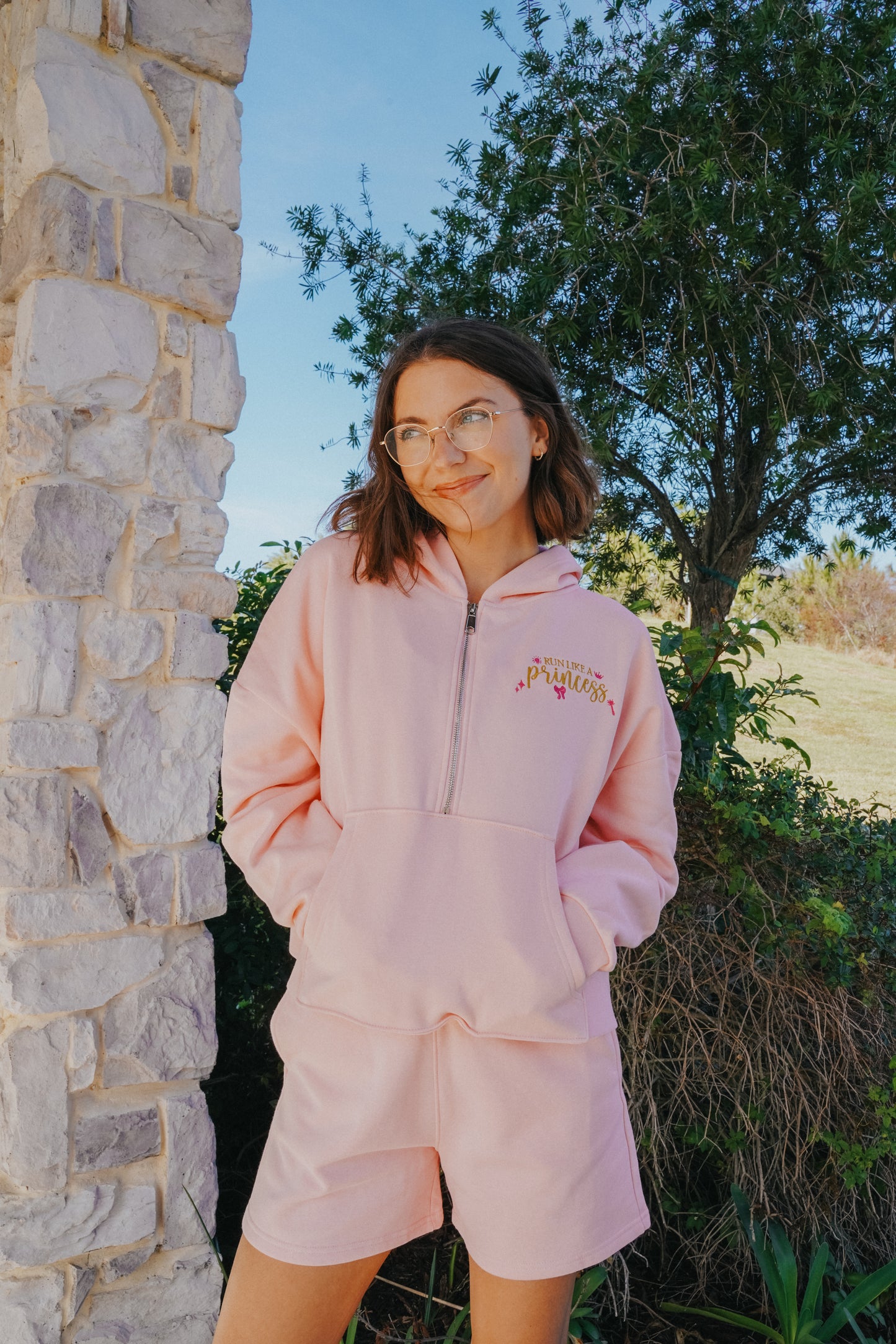 Run like a Princess Quarter Zip Crop