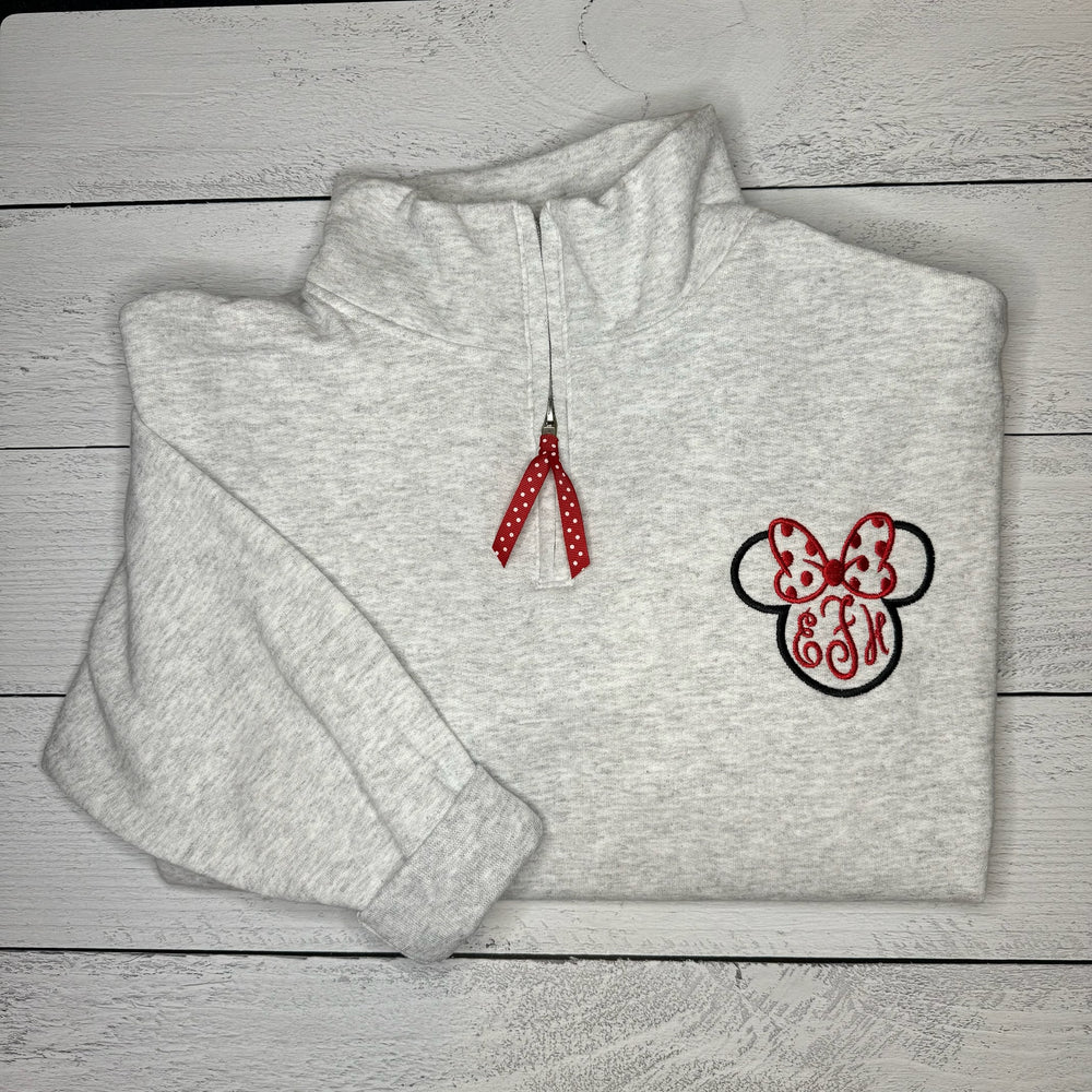 Mouse Monogram Quarter Zip