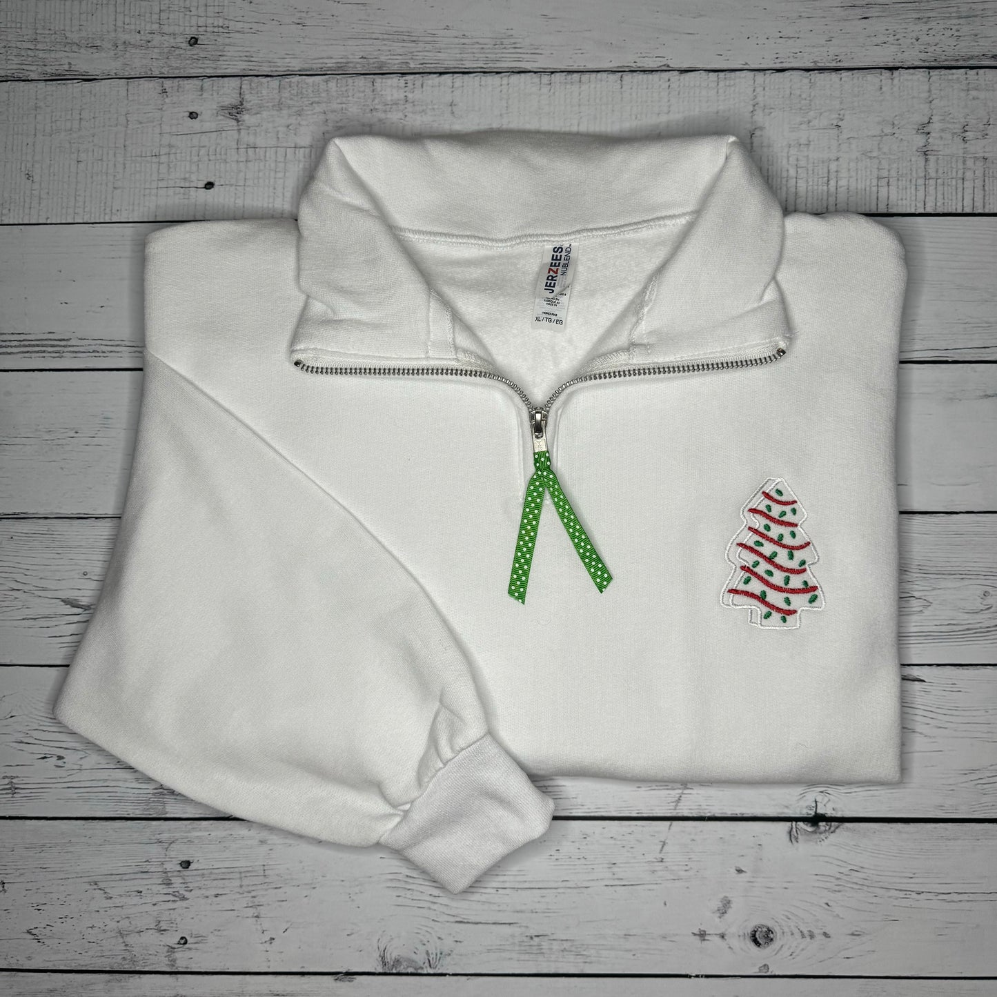 Christmas Cake White Quarter Zip