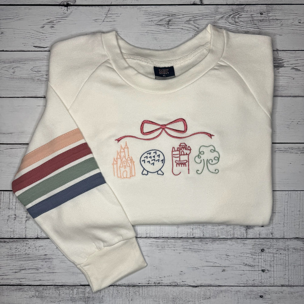 Wonderful World Stripe Sleeves Crewneck Sweatshirt