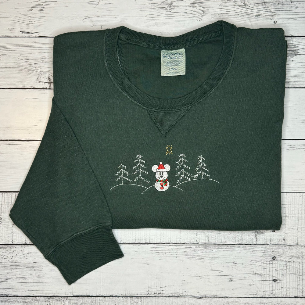 Snowman in the Forest Crewneck