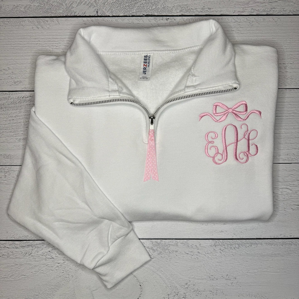 
                      
                        Bow Monogram Quarter Zip
                      
                    