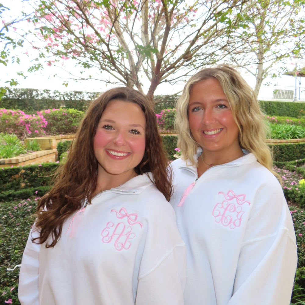 
                      
                        Bow Monogram Quarter Zip
                      
                    